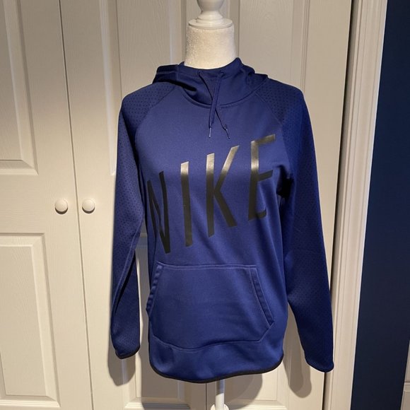 Nike Tops - Nike Women's Size Small Royal Blue Sweatshirt Therma-Fit Hooded Hoody Hoodie EUC